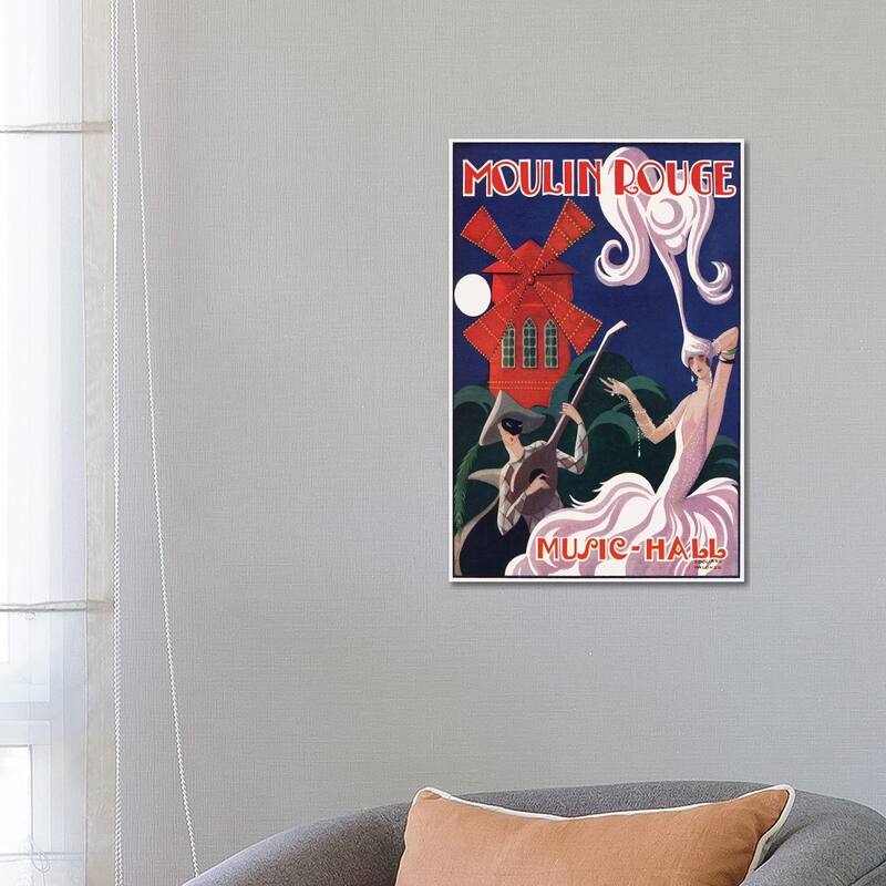 iCanvas "Moulin Rouge Music-Hall Advertisement, 1920s" by Edouard Halouze Canvas Print - 26x18x1.5