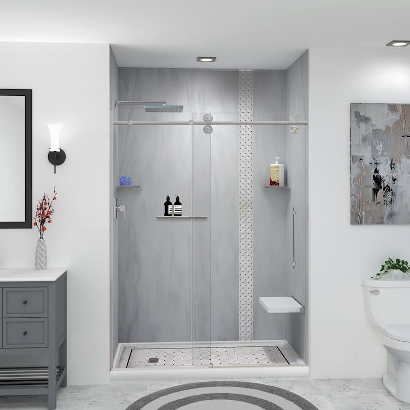 Transolid K-SS17-SSC Shower Shelf Kit - 17-in Shower Shelf and 2 Corner shelves - 17x4.45x0.78 - Brushed Stainless