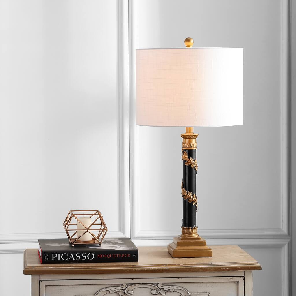 Celia 28.5" Resin LED Table Lamp, Antique Gold/Black by JONATHAN Y