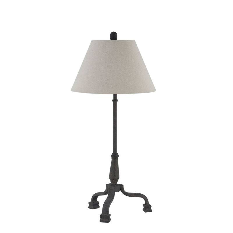 Marvin 27" Table Lamp with Linen Shade, Black