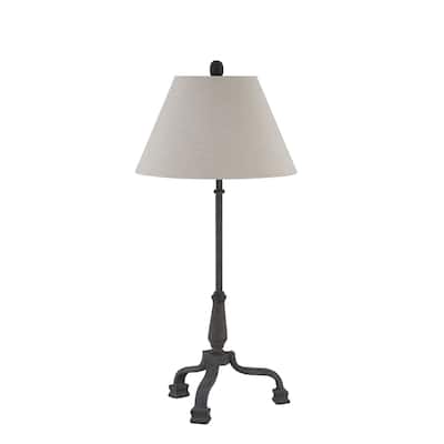 Marvin 27" Table Lamp with Linen Shade, Black