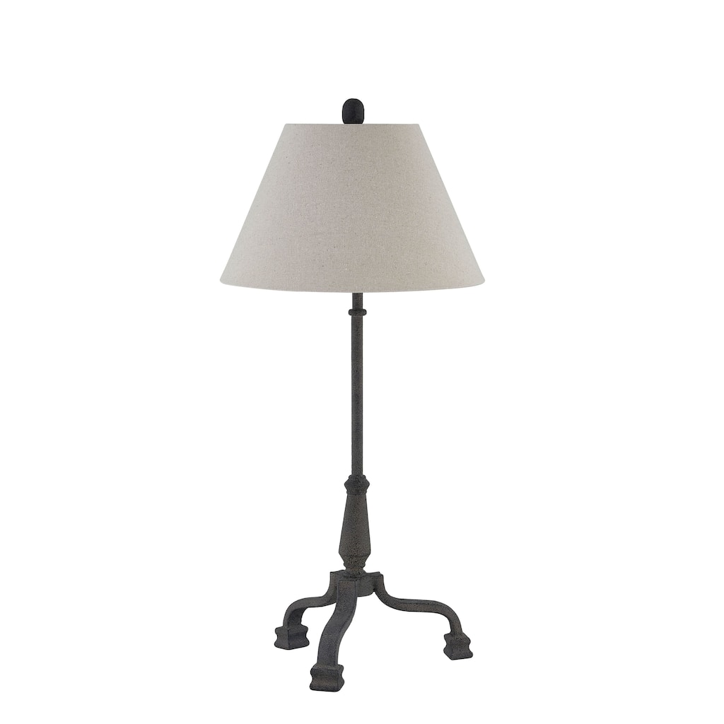 Marvin 27" Table Lamp with Linen Shade, Black