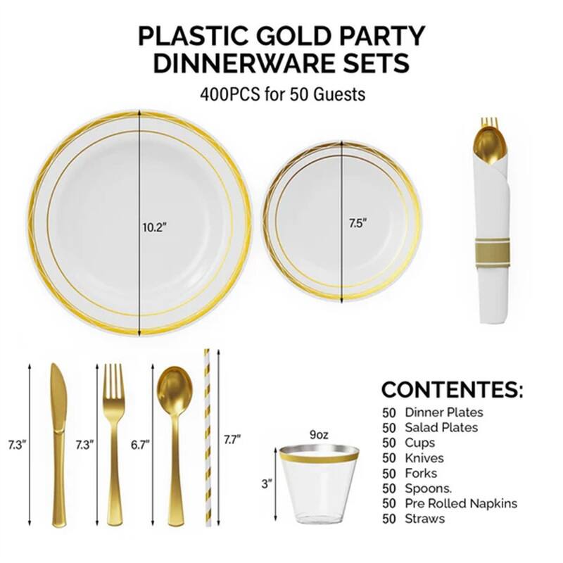 400 Pieces Silver Pre Rolled Napkins Disposable Dinnerware Set