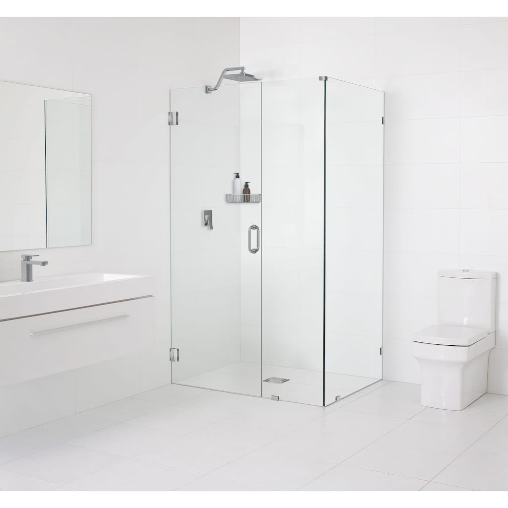 Glass Warehouse 78" x 40" x 44.5" Frameless 90 Degree Shower Enclosure - Wall Hinge