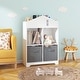 preview thumbnail 8 of 11, 2-Tier Storage Display Organizer with 2 Collapsible Fabric Drawers White/Gray