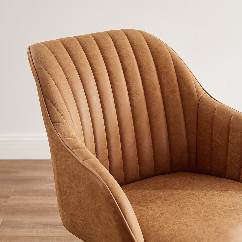 Art Leon Classical Swivel Office Accent Chair with Wood Legs