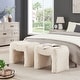preview thumbnail 2 of 9, Roundhill Furniture Zorya Contemporary Faux Fur U-Shaped Ottoman, Set of 2