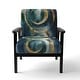 preview thumbnail 24 of 101, Designart "Mettalic Indigo And Gold II" Upholstered Abstract Accent Chair - Glam Arm Chair For Living Room