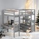 preview thumbnail 14 of 23, Elegant & Multifunctional Design Twin Size Loft Bed with Built-in Desk with 2 Drawers, and Storage Shelves, Space Saving, White
