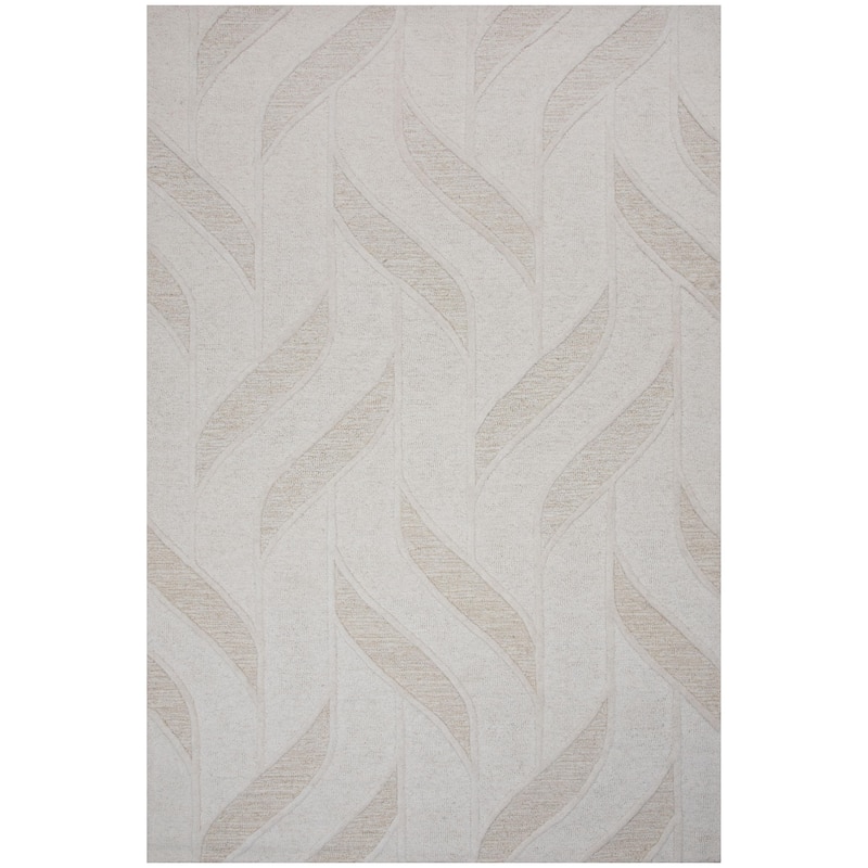 Alora Decor Lofton Stripe Hand Tufted Wool Rug - 5' x 7'6" - Ivory