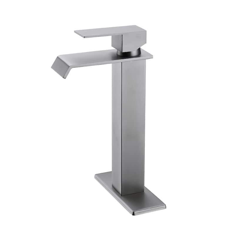 Single Handle Waterfall Bathroom Sink Faucet with Adjustable Water Flow and Temperature, Corrosion and Rust Resistant