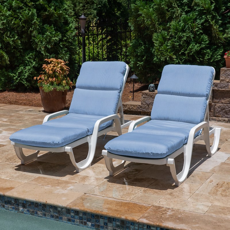 Casual Cushion Sunbrella® Fabric 1-Piece Outdoor Chaise Cushion, 22.5"W x 74"L - 22.5"W x 74"L