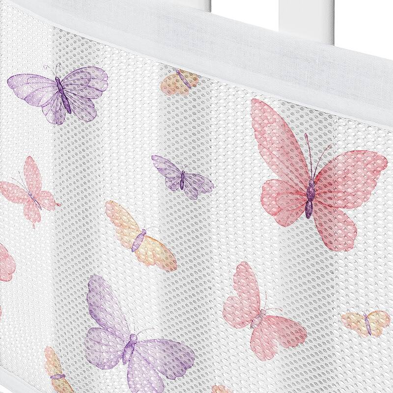 Sweet Jojo Designs + BreathableBaby Breathable Mesh Crib Liner Pink/Purple Shabby Chic Butterfly Girl Butterflies