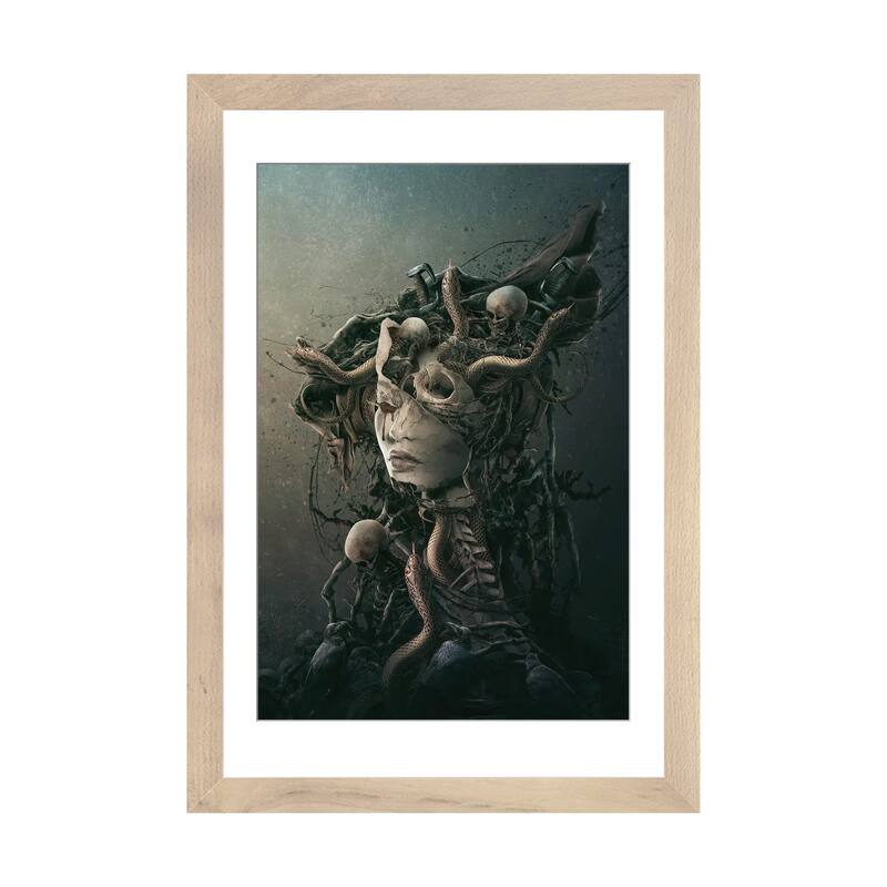iCanvas "Skull Queen XVI" by Riza Peker - Natural - 24x16x1