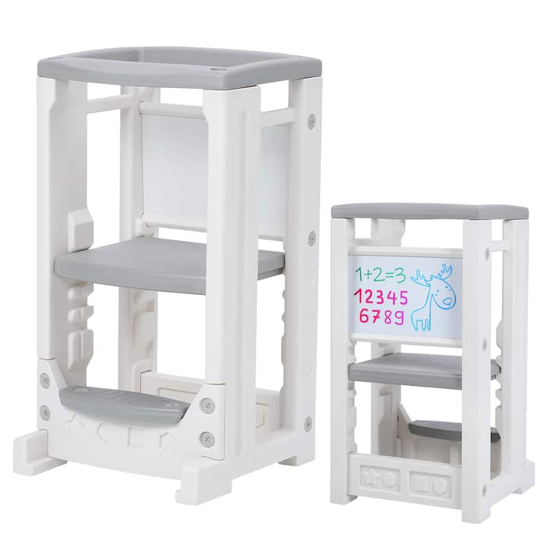 Toddler Tower with Dry Erase Whitebaord Height Adjustable Step Stool