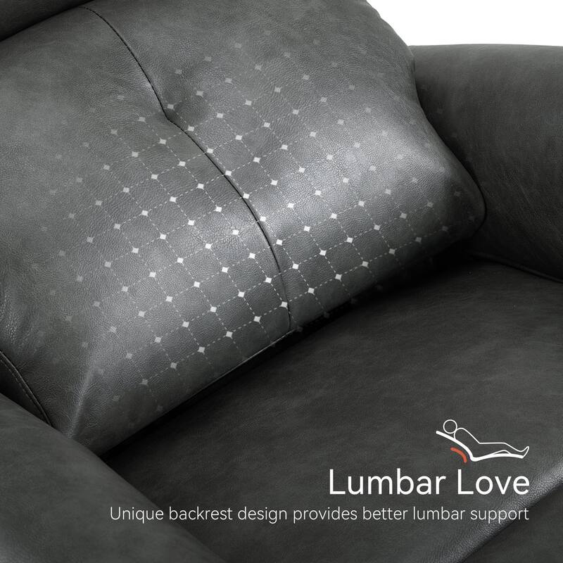 MCombo Power Small Recliners, Modern Zero Wall Hugger Recliners Chair with Lumbar Support, USB and Charging Ports, FSC Certified