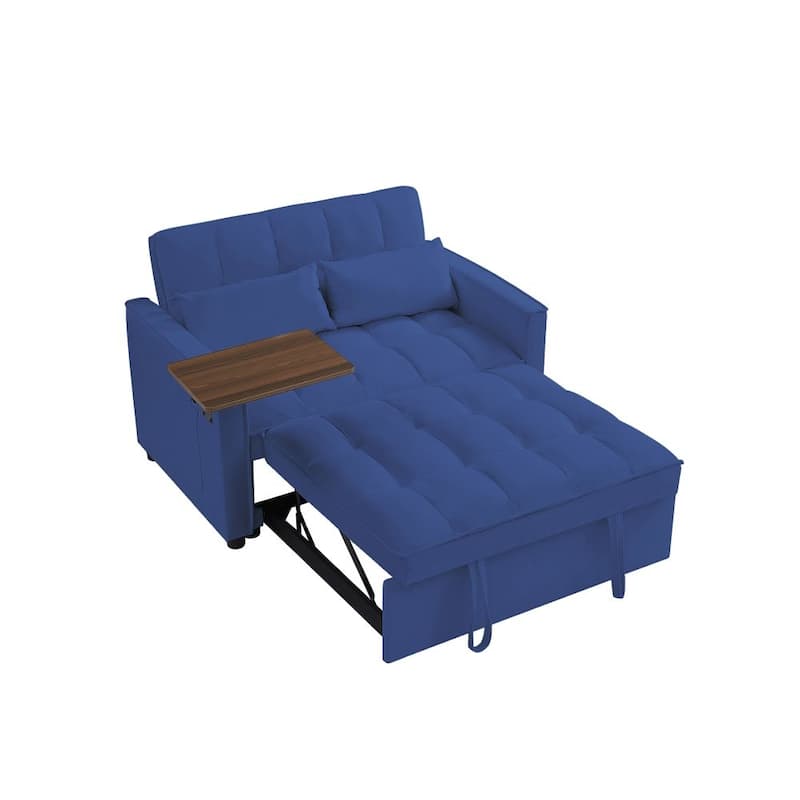 Velvet Loveseat Sofa Bed With 3 Adjustable Positions