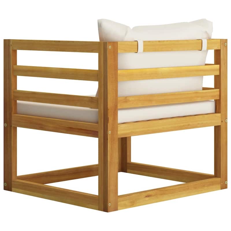 vidaXL Patio Chair with Cream Cushions Solid Acacia Wood