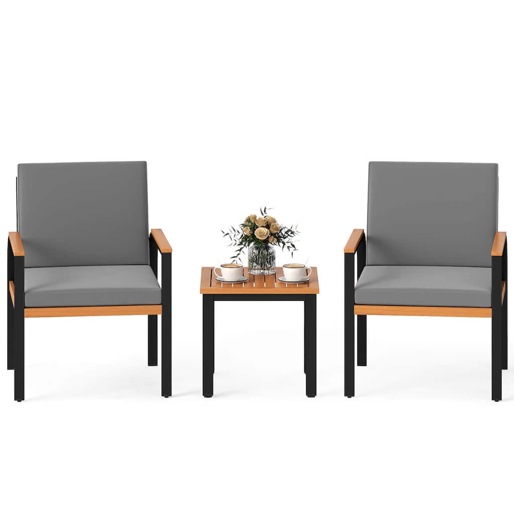 Costway 3 PCS Patio Furniture Set with Coffee Table Removable Cushions - See Details