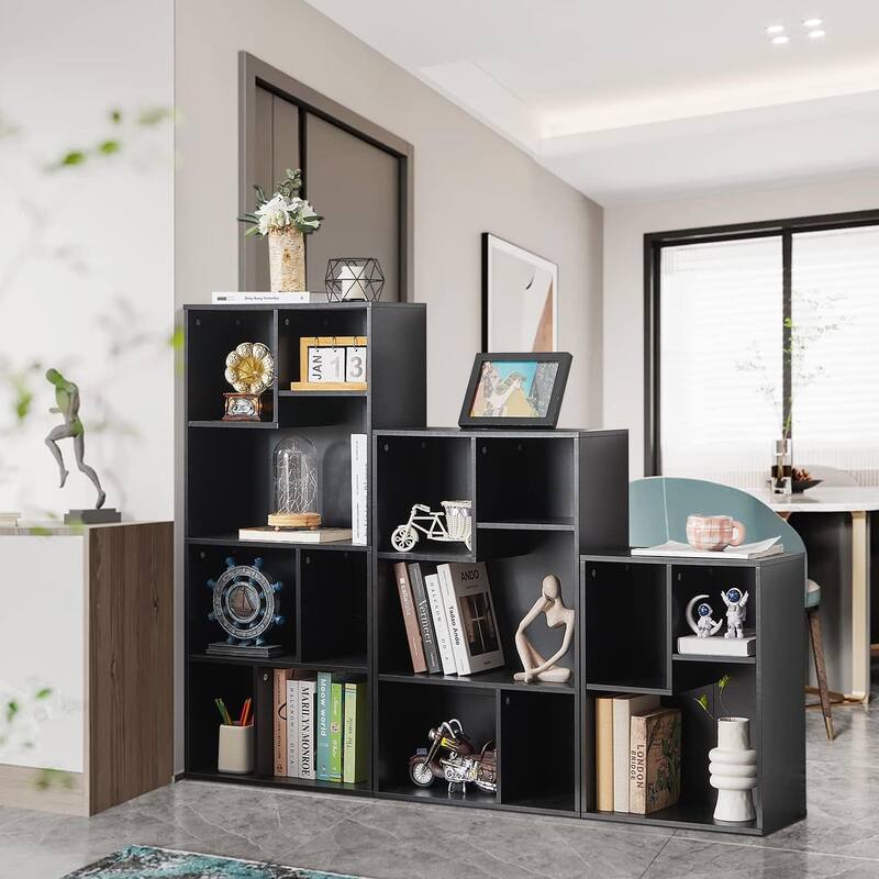 VECELO Wide Wood Organizer Bookcase Sets