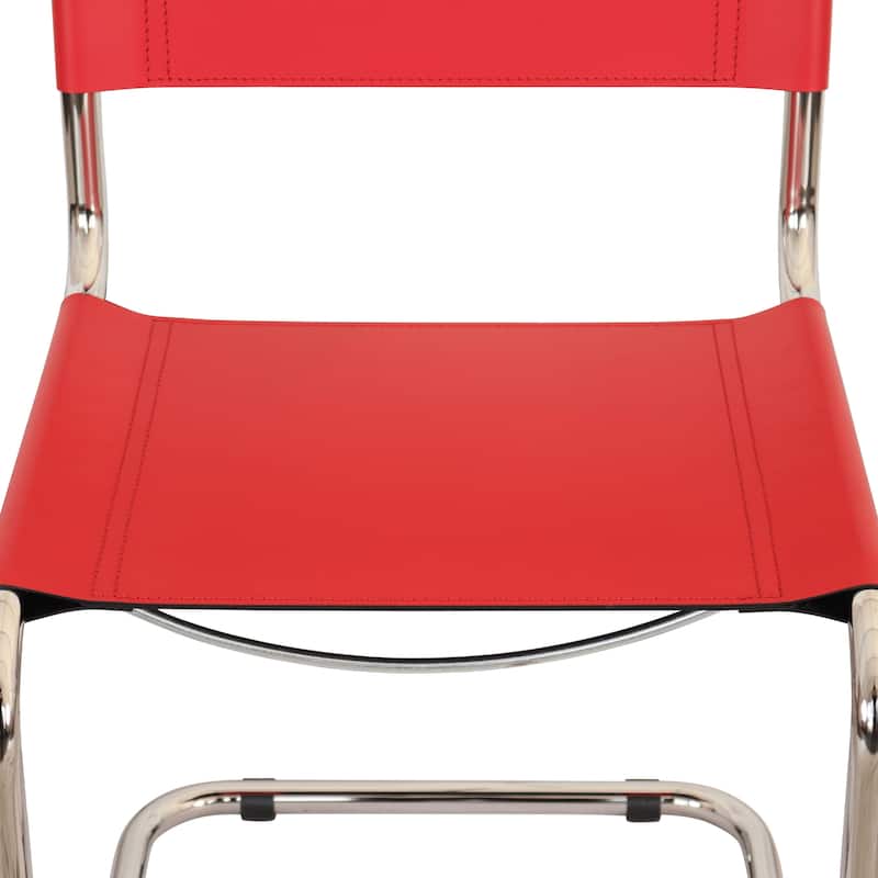 Breuer Chair Company Mart Stam Cantilever Side Chair w/ Chrome Frame (Various Bonded Leather Colors)