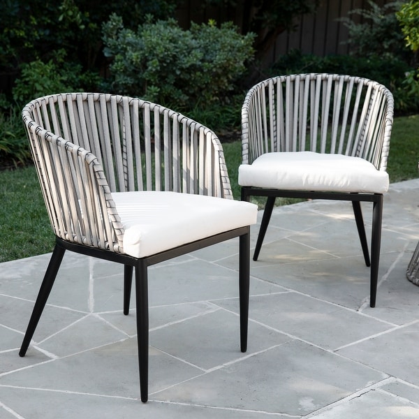 Black metal 2025 chairs with cushions