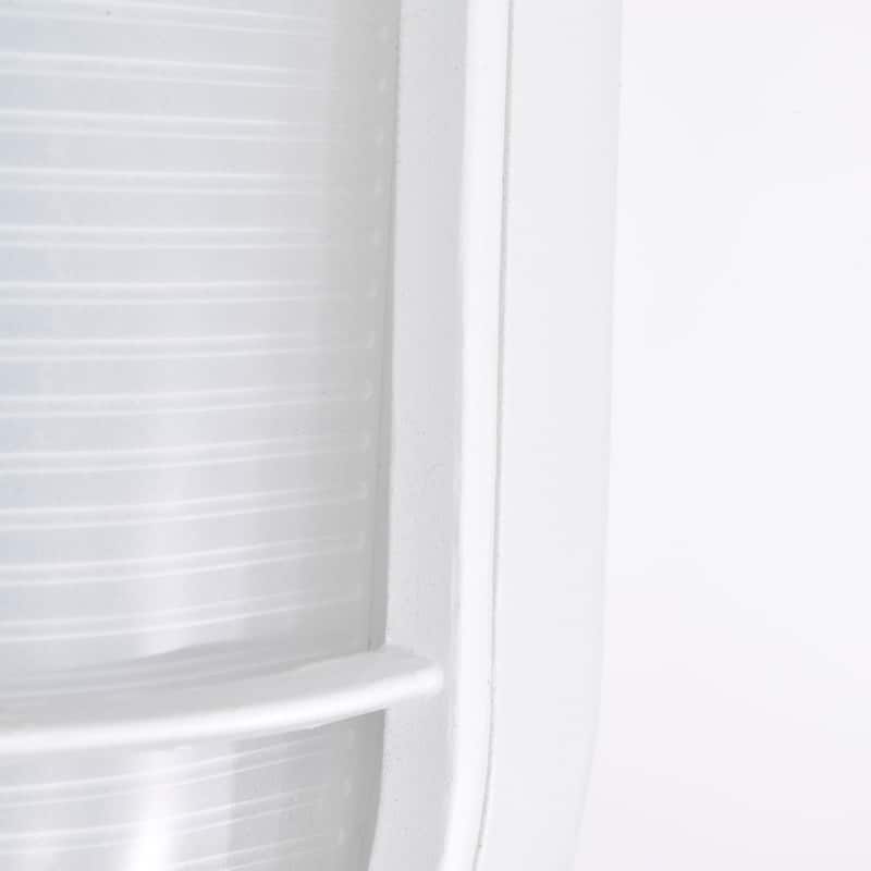 LED Oval Bulk Head Fixture White Finish with White Glass