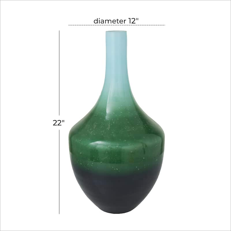 Glass Ombre Decorative Vase - Green - Roche River Decor