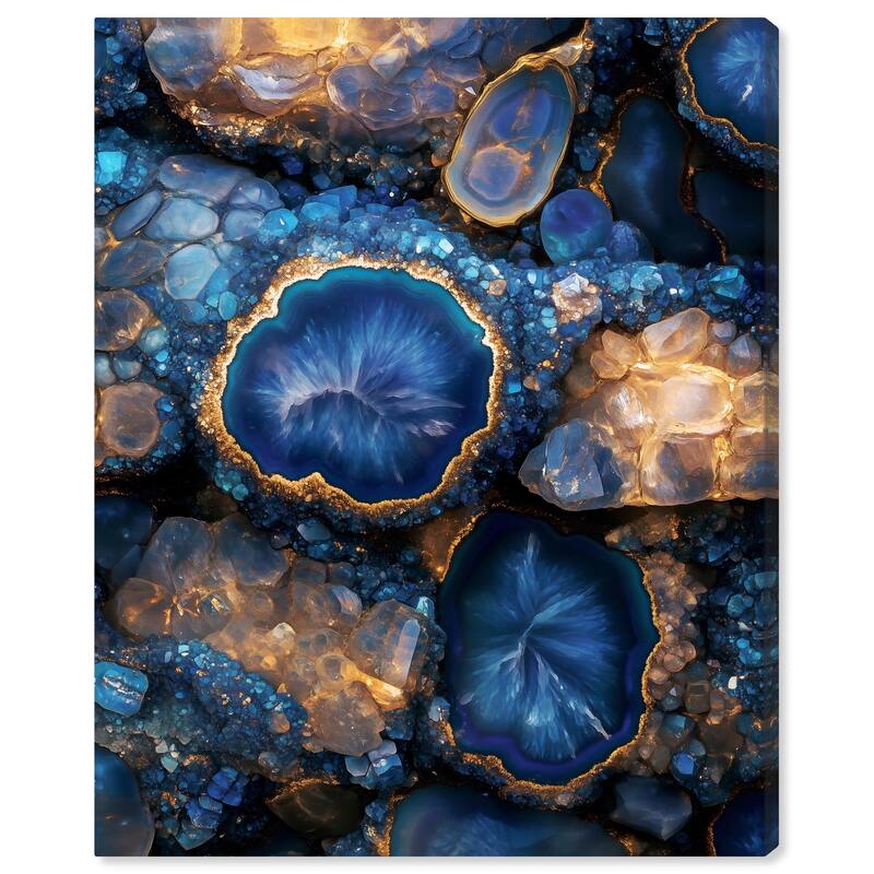 Oceanic Gold Sparkle Canvas by Art Remedy, Gallery Wrapped - 30" x 36"