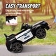 preview thumbnail 7 of 7, Qaba 12V Kids Ride on Police Car, Battery Powerd Electric Car for Kids with 7AH Big Battery, Remote Control, Black