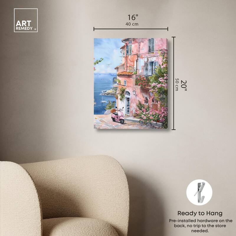 Lush Coastal Villa II Canvas by Art Remedy, Gallery Wrapped
