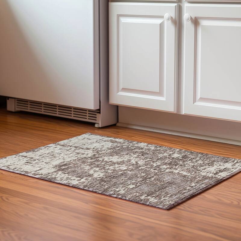 Premium Washable Super Soft Abstract Pixels Mayfield Rug - Brown - 1'8" x 2'6"