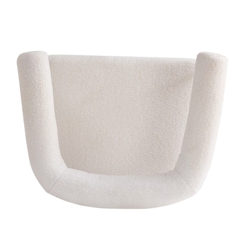 Boucle Accent Chair with Curved Armrests
