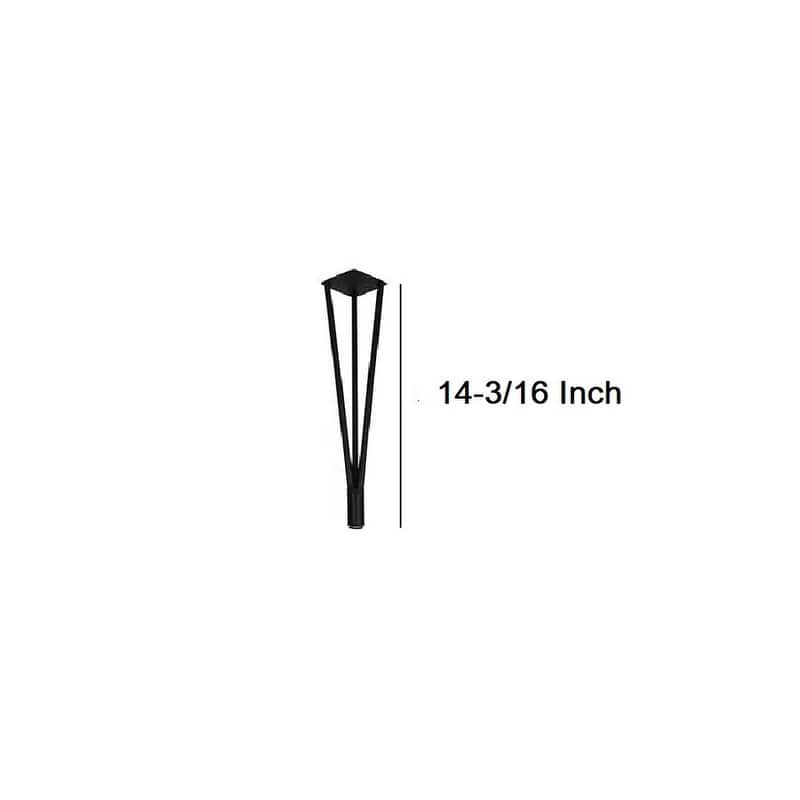 Set of 4 - 14-3/16 inch 3 Rods Hairpin Table Legs Solid Steel Metal with Adjustable Base for Coffee Table/Tea Table