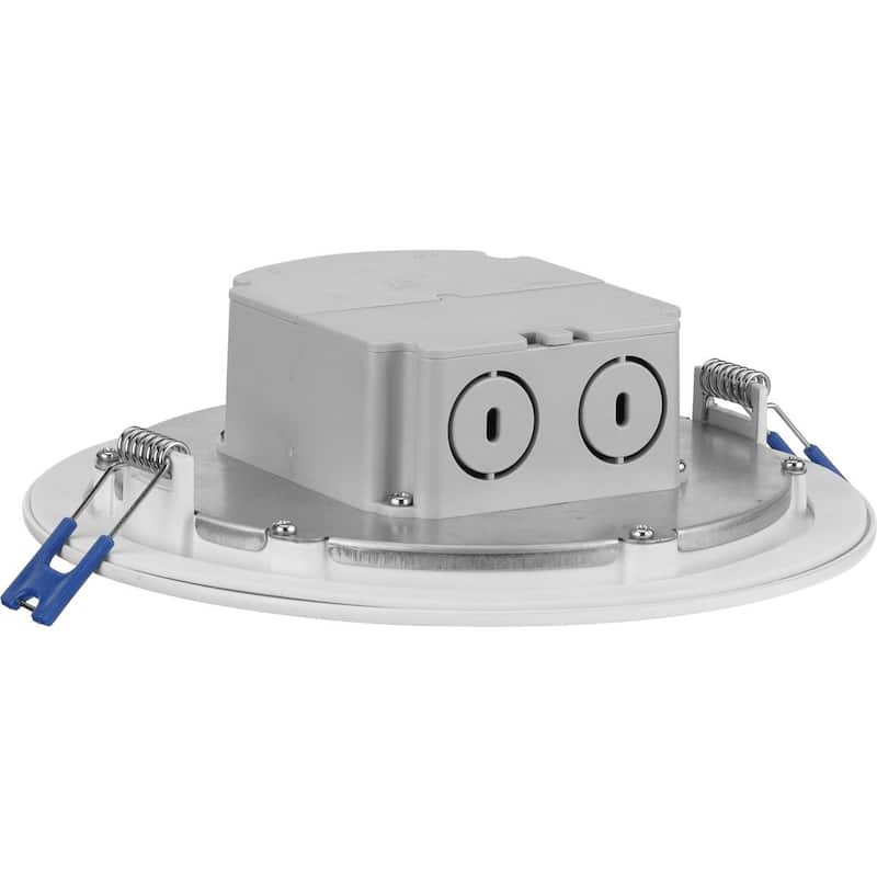 Everlume Collection 6 in. Satin White LED Low Profile Canless Recessed Downlight - 7.165 in x 7.165 in x 1 in