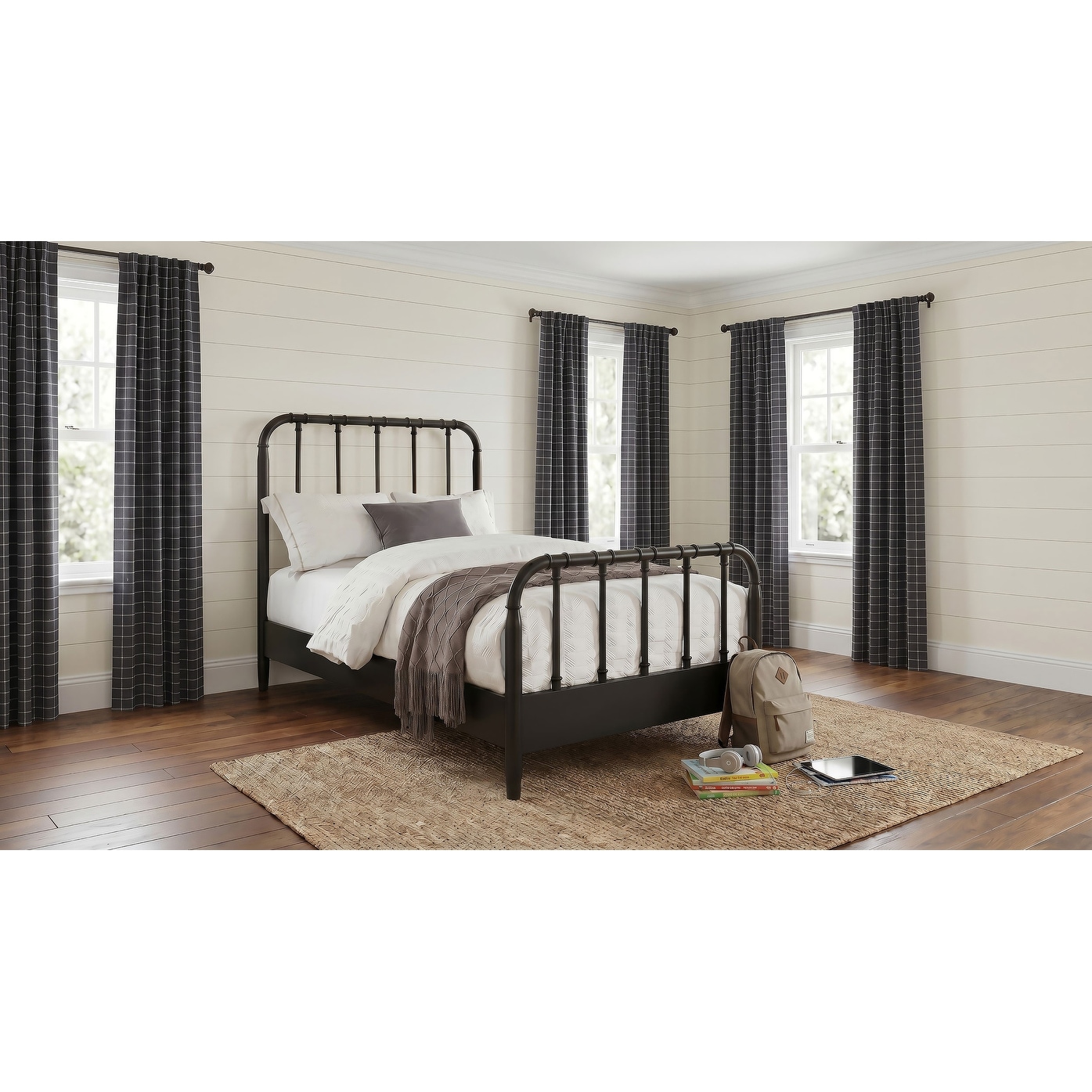 Rocco All Wood Water Pipe Open Frame Bed Dark Bronze