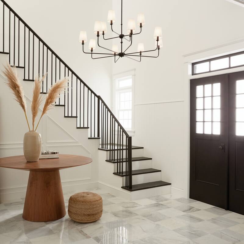 Kichler Lighting Pallas 12-Light Black 2-Tier Chandelier - 42.75 in