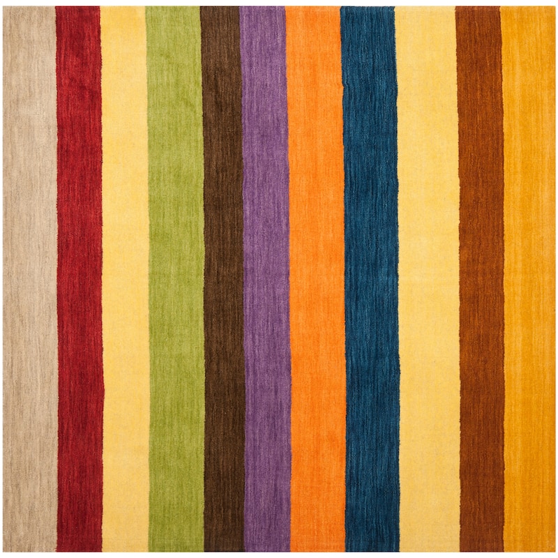 SAFAVIEH Handmade Himalaya Damyanti Modern Wool Rug - 6' Square - Yellow/Multi