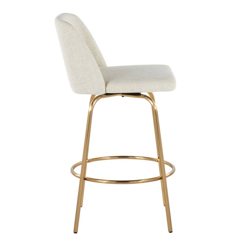 Silver Orchid Vallberga 26" Counter Stool with Gold Metal Base (Set of 2)