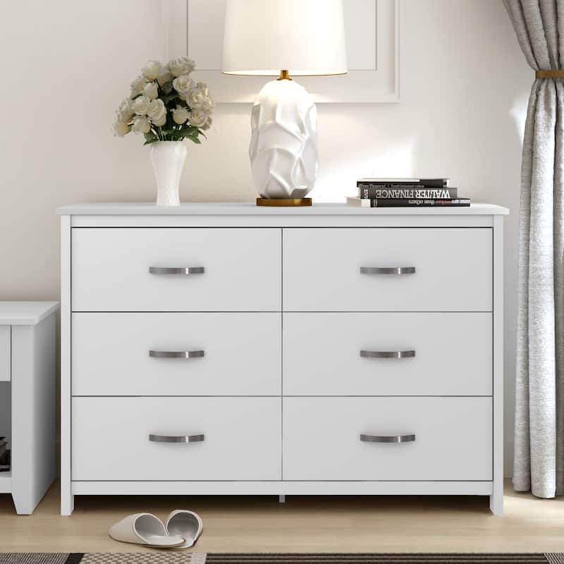 Layton 6 Drawer 47.2 in. Wide Dresser (Sturdy, Effortless Assembly with Interlocking Drawers)
