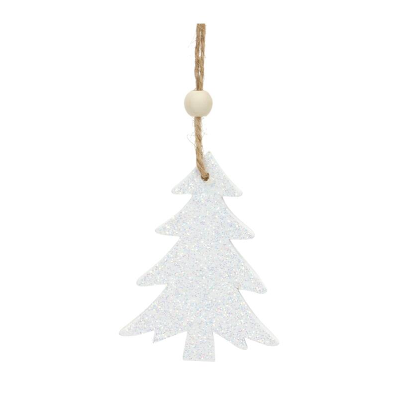 Set of 9 White Christmas Tree Ornaments 3"