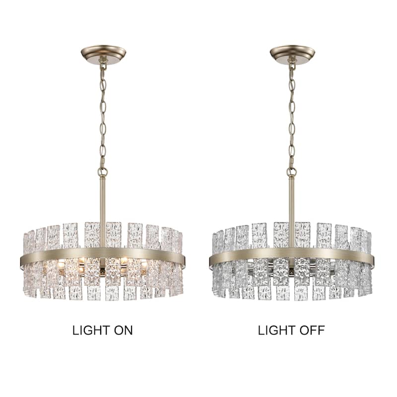 Casandra 6-light Drum Glass Strip Chandelier