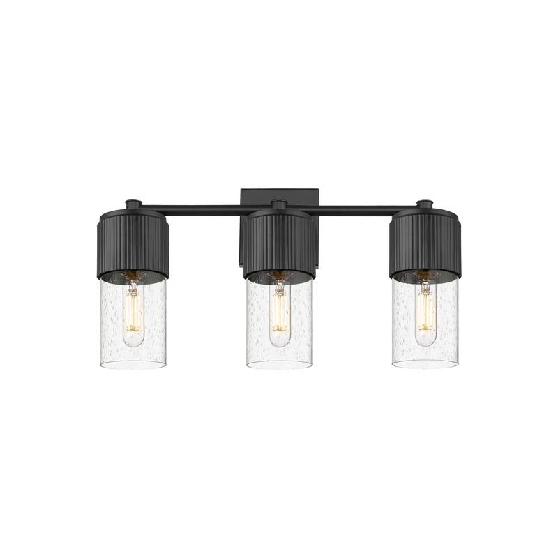 Innovations Lighting Bolivar - 3 Light 7" Wall-Mounted Bath Vanity Light - Seedy/Matte Black