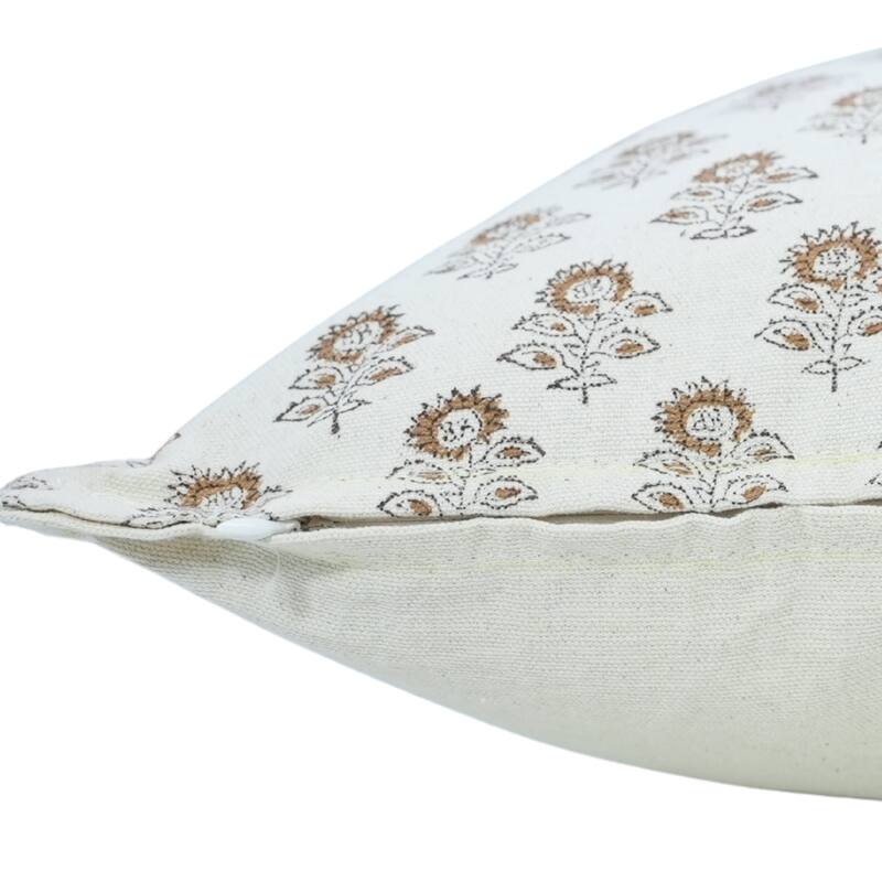 Fabdivine Handmade Block Print Cushion Cover Throw Home Décor Double Oxford Edges Pillow Case