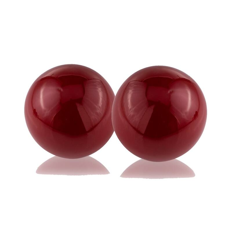 HomeRoots Set of Two 3" Red Aluminum Decorative Orbs - 3' X '3' X '3