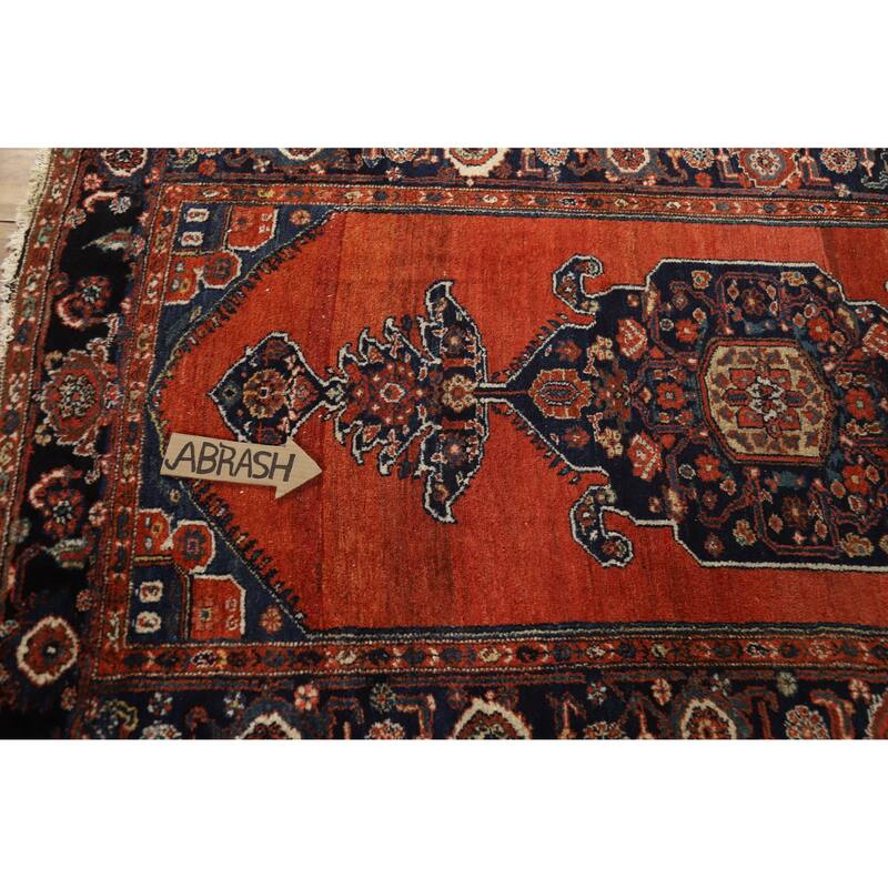 Hand Knotted Oriental 100% Wool Carpet Traditional Medallion Oranges & Rust Malayer Area Rug - 8' 0'' X 4' 6''