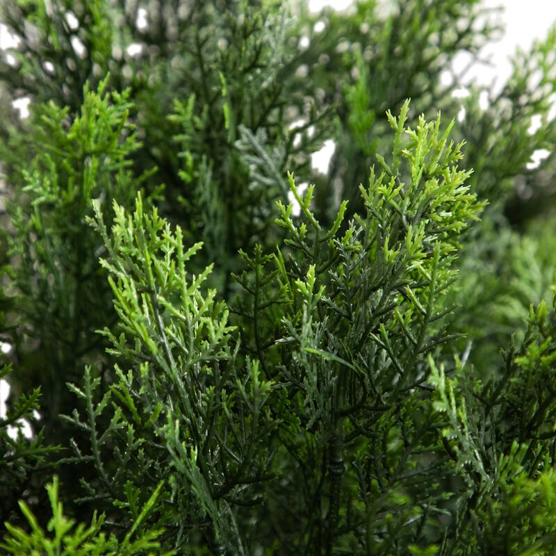 Cedar Bush Artificial Outdoor Potted Plant - 4' - Green