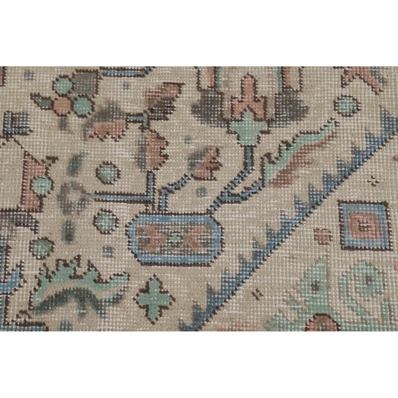 Geometric Tabriz Persian Area Rug Bedroom Handmade Wool Carpet - 8'0"x 11'0"