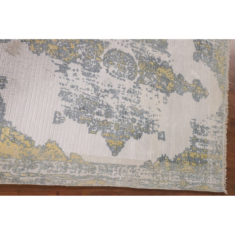 All-Over Abstract Area Rug Handmade Wool Carpet - 3'11"x 5'8"