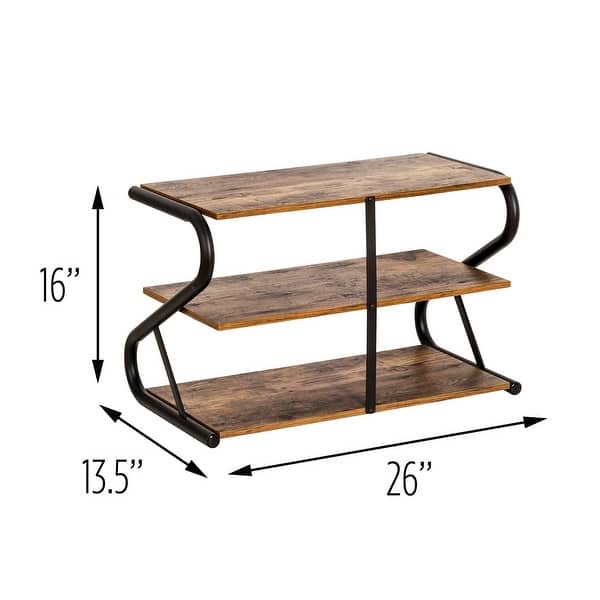 HoneyCanDo Rustic ZFrame 3Tier Shoe Rack 21353845